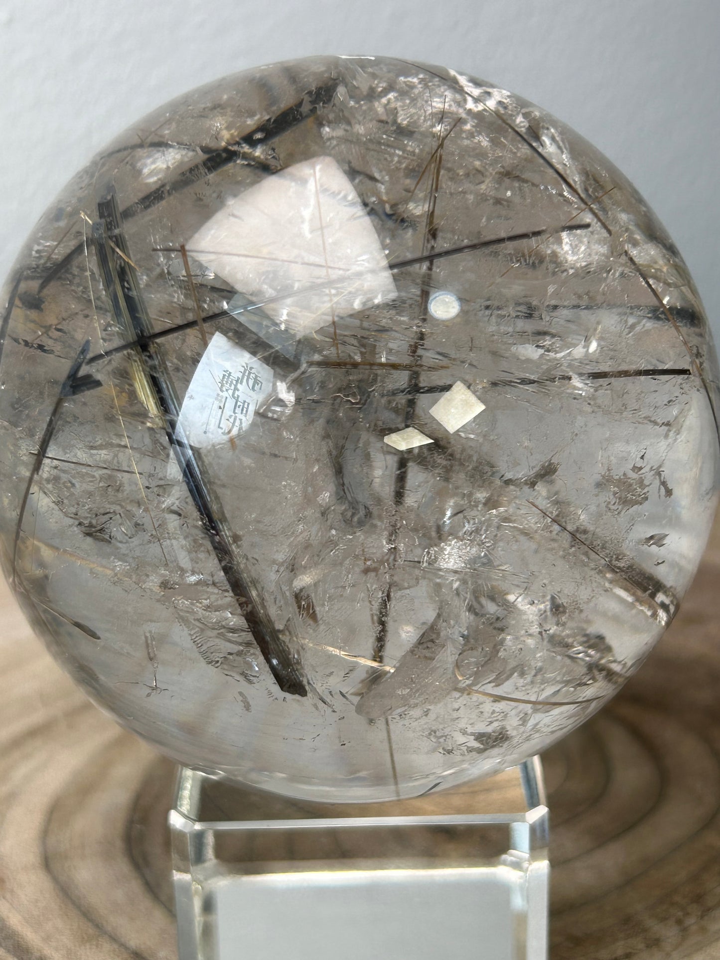 Golden and Black Rutile Sphere