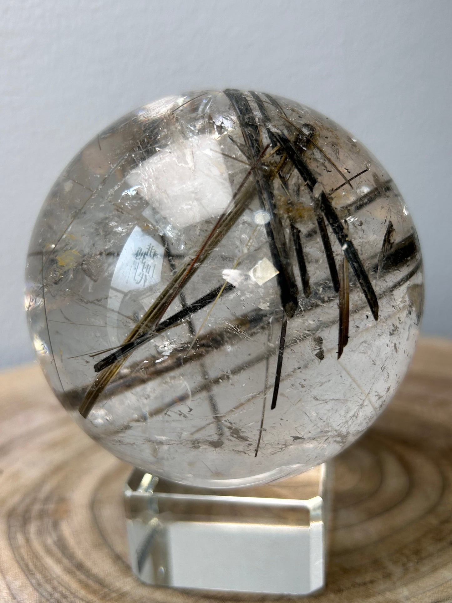 Golden and Black Rutile Sphere