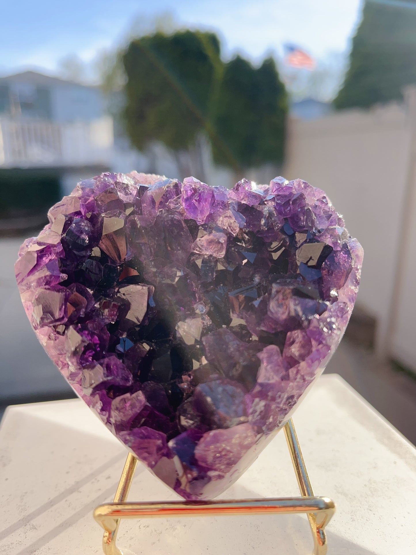 Heart-shaped amethyst rough stone ๐