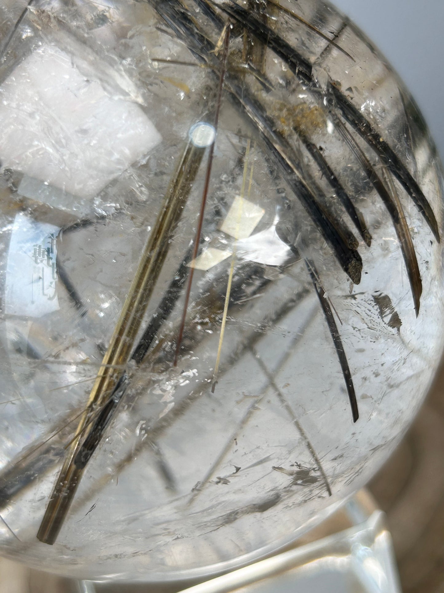 Golden and Black Rutile Sphere