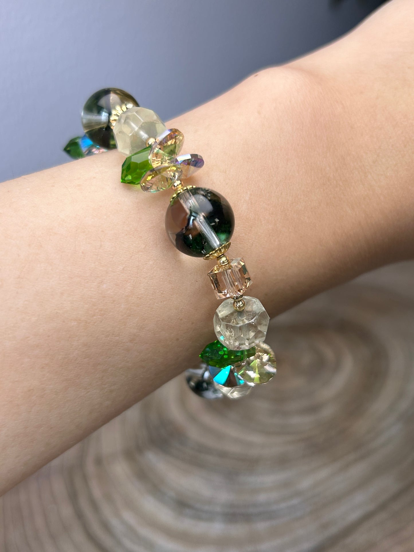 Green phantom quartz bracelet