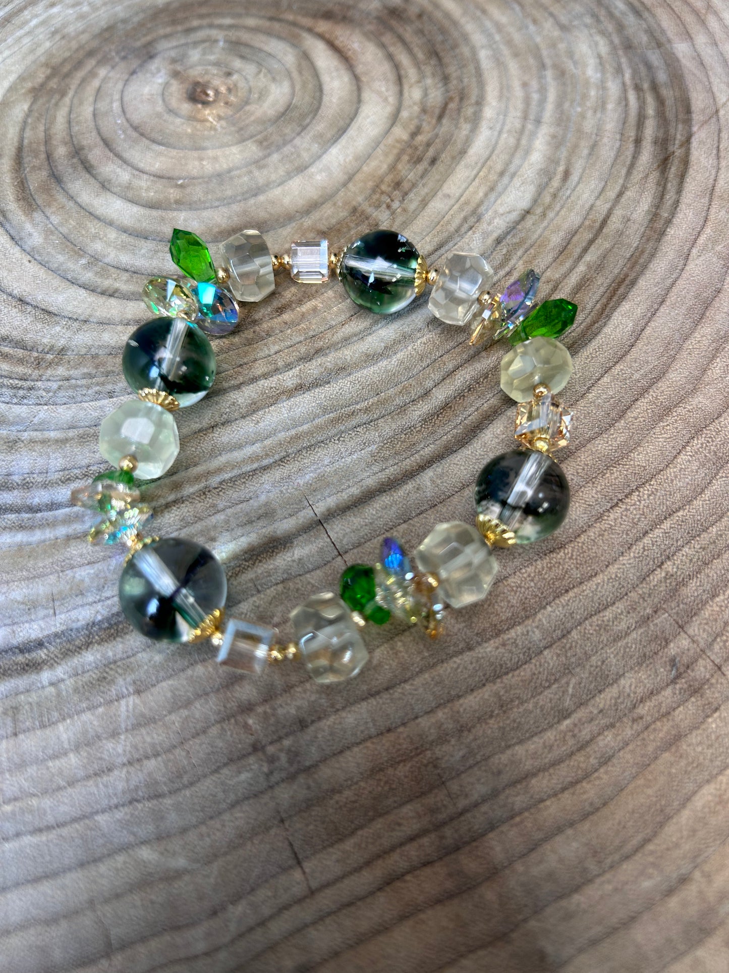 Green phantom quartz bracelet